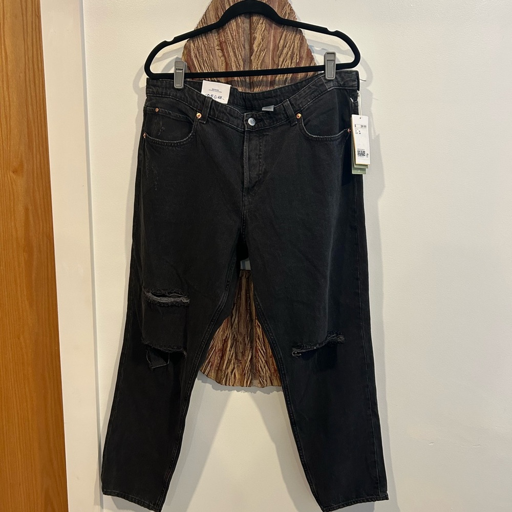 H&M Black Distressed Women Jeans - New